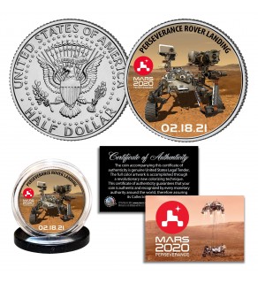 MARS 2020 PERSEVERANCE ROVER LANDING NASA Space Program Official JFK Kennedy Half Dollar U.S. Coin