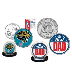 Best Dad - JACKSONVILLE JAGUARS 2-Coin Set U.S. Quarter & JFK Half Dollar - NFL Officially Licensed