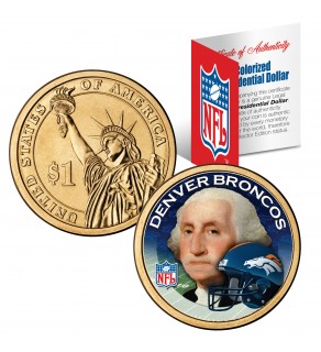 DENVER BRONCOS NFL Presidential $1 Dollar US Colorized Coin - Officially Licensed