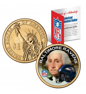 BALTIMORE RAVENS NFL Presidential $1 Dollar US Colorized Coin - Officially Licensed