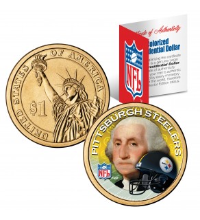 PITTSBURGH STEELERS NFL Presidential $1 Dollar US Colorized Coin - Officially Licensed