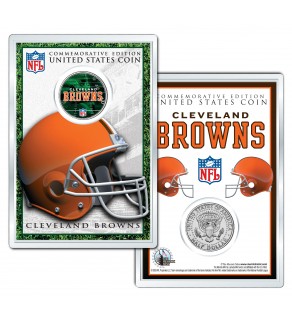 CLEVELAND BROWNS Field NFL Colorized JFK Kennedy Half Dollar U.S. Coin w/4x6 Display