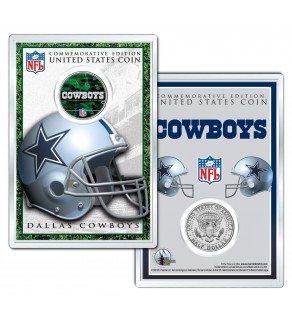 DALLAS COWBOYS Field NFL Colorized JFK Kennedy Half Dollar U.S. Coin w/4x6 Display