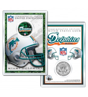 MIAMI DOLPHINS Field NFL Colorized JFK Kennedy Half Dollar U.S. Coin w/4x6 Display