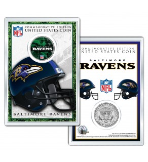 BALTIMORE RAVENS Field NFL Colorized JFK Kennedy Half Dollar U.S. Coin w/4x6 Display