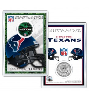 HOUSTON TEXANS Field NFL Colorized JFK Kennedy Half Dollar U.S. Coin w/4x6 Display