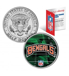 CINCINNATI BENGALS Field JFK Kennedy Half Dollar US Colorized Coin - NFL Licensed