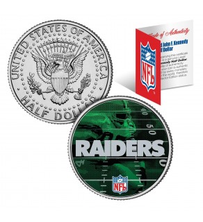 OAKLAND RAIDERS Field JFK Kennedy Half Dollar US Colorized Coin - NFL Licensed