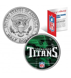 TENNESSEE TITANS Field JFK Kennedy Half Dollar US Colorized Coin - NFL Licensed