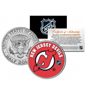 NEW JERSEY DEVILS NHL Hockey JFK Kennedy Half Dollar U.S. Coin - Officially Licensed
