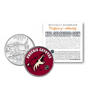 PHOENIX COYOTES NHL Hockey Arizona Statehood Quarter U.S. Colorized Coin - Officially Licensed
