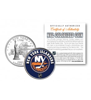 NEW YORK ISLANDERS NHL Hockey New York Statehood Quarter U.S. Colorized Coin - Officially Licensed