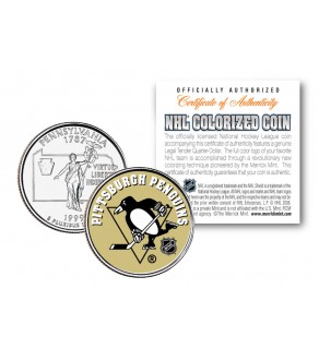 PITTSBURGH PENGUINS NHL Hockey Pennsylvania Statehood Quarter U.S. Colorized Coin - Officially Licensed