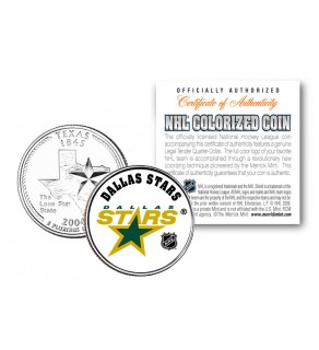 DALLAS STARS NHL Hockey Texas Statehood Quarter U.S. Colorized Coin - Officially Licensed