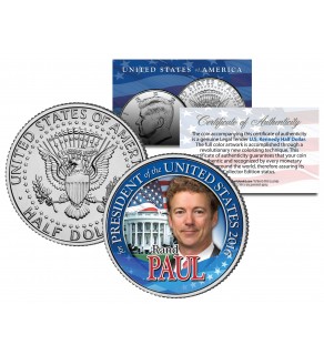 RAND PAUL FOR PRESIDENT 2016 Campaign Colorized JFK Kennedy Half Dollar U.S. Coin