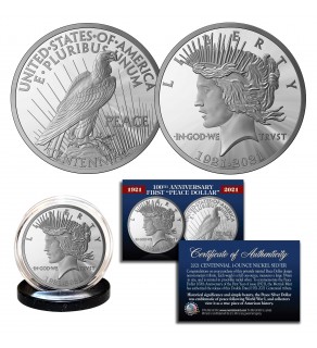Commemorating the 100th Anniversary of the first PEACE DOLLAR Silver Coin 1-Ounce 39mm Tribute Coin 1921-2021 