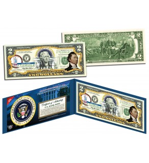 JAMES MONROE * 5th U.S. President * Colorized Presidential $2 Bill U.S. Genuine Legal Tender