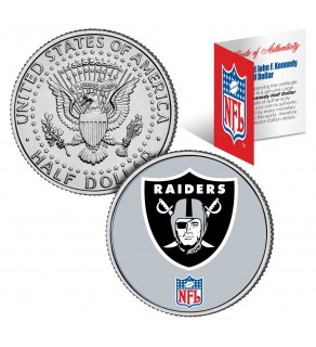 OAKLAND RAIDERS NFL JFK Kennedy Half Dollar US Colorized Coin - Officially Licensed