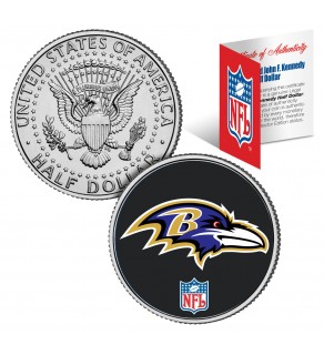 BALTIMORE RAVENS NFL JFK Kennedy Half Dollar US Colorized Coin - Officially Licensed