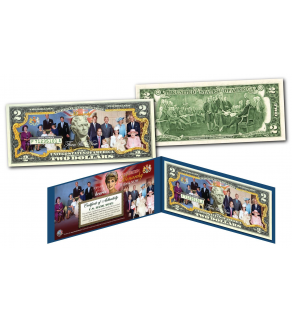 THE BRITISH MONARCHY * Princess Diana & The Royal Family * THEN & NOW Genuine Legal Tender U.S. $2 Bill