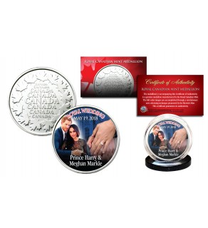 PRINCE HARRY & MEGHAN MARKLE Royal Wedding May 19th 2018 Official Royal Canadian Mint Medallion Coin