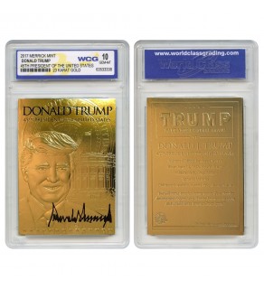 DONALD TRUMP 45th President 23K GOLD Sculpted SIGNATURE Card GRADED GEM MINT 10