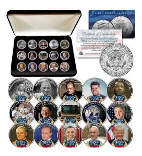PERSON OF THE YEAR JFK Half Dollar U.S. 15-Coin Set with Premium Deluxe Display Box