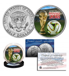 2018 FIFA RUSSIA WORLD CUP Soccer Football JFK Half Dollar US Coin - RARE TEST ISSUE