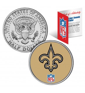 NEW ORLEANS SAINTS NFL JFK Kennedy Half Dollar US Colorized Coin - Officially Licensed