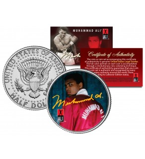 MUHAMMAD ALI " Red Robe " JFK Kennedy Half Dollar U.S. Coin