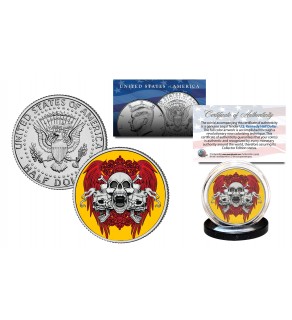 SKULL Genuine Legal Tender JFK Kennedy Half Dollar U.S. Coin - Triple Skulls