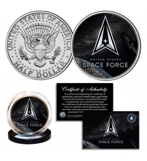 United States SPACE FORCE (USSF) Official Logo JFK Kennedy Half Dollar Coin - 6th Branch of the Armed Forces Military