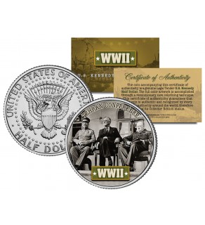 World War II - TEHRAN CONFERENCE - JFK Kennedy Half Dollar U.S. Coin