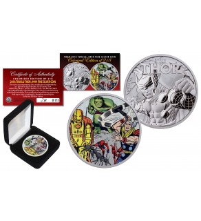 2018 1 oz Pure Silver Tuvalu Marvel Comics THOR Coin Limited & Numbered of 218 - AVENGER HULK