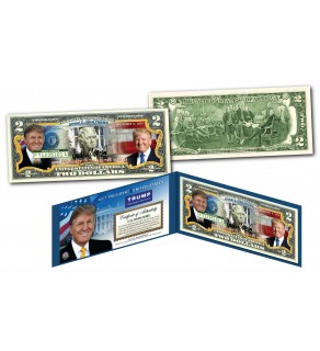 DONALD TRUMP 45th President of the United States OFFICIAL Genuine Legal Tender U.S. $2 Bill 