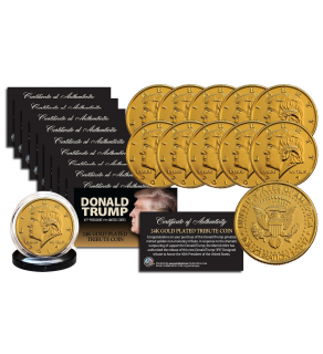 Donald Trump 2017 Inauguration 45th President of the United States Official 24K Gold Clad Tribute Coin (QTY: 10 Coins)