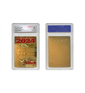 DONALD TRUMP 45th President 23K GOLD Sculpted Card SIGNATURE President 2024 Edition - GRADED GEM MINT 10