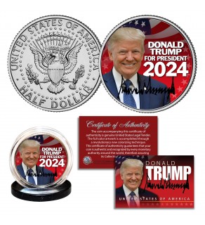 DONALD TRUMP PRESIDENT 2024 Official Genuine Legal Tender JFK Kennedy Half Dollar U.S. Coin 