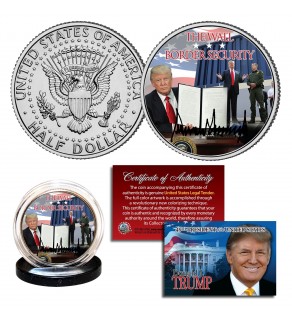 DONALD J. TRUMP 45th President * Border Security The Wall * Official JFK Kennedy Half Dollar U.S. Coin
