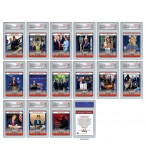 DONALD TRUMP 45th U.S. President OFFICIAL 1st Term Highlights 15-Card Premium 2021 Trading Card Set Graded Gem Mint 10