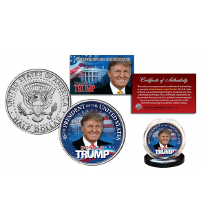 DONALD J. TRUMP Limited Colorized JFK Kennedy Half Dollar U.S. Coin ** Limited Edition of 500 **