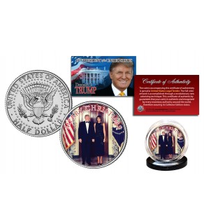 DONALD & MELANIA TRUMP Offical White House Christmas Photo JFK Half Dollar U.S. Coin