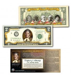 HARRIET TUBMAN Women's Suffrage Movement Official Genuine Legal Tender U.S. $2 Bill * WORLD RELEASE *