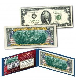 1918 Series De Soto Discovering the Mississippi Hybrid Commemorative $500 Federal Reserve Note designed on modern Genuine $2 U.S. Bill