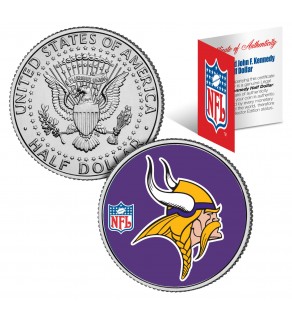 MINNESOTA VIKINGS NFL JFK Kennedy Half Dollar US Colorized Coin - Officially Licensed
