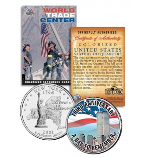 WORLD TRADE CENTER - 3rd Anniversary - 9/11 New York State Quarter U.S. Coin WTC
