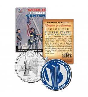 WORLD TRADE CENTER * 21st Anniversary * 2001-2022 9/11 New York Statehood Quarter U.S. Coin WTC Towers