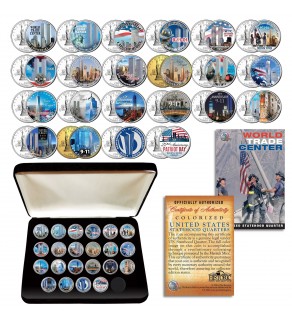 * COMPLETE SET * WTC World Trade Center Anniversary 9/11 US MINT NEW YORK STATE Quarter 22-Coin Set with BOX