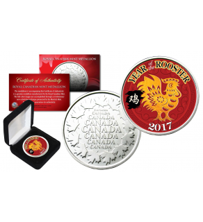 2017 Chinese New Year * YEAR OF THE ROOSTER * Royal Canadian Mint Medallion Coin with DELUXE BOX