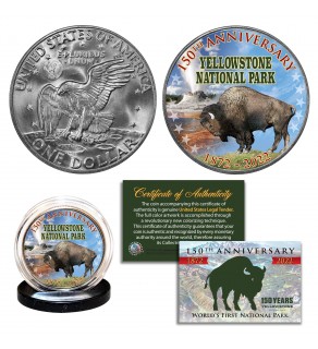 YELLOWSTONE NATIONAL PARK 150th ANNIVERSARY 1872-2022 Official Legal Tender IKE Eisenhower Dollar U.S. Coin